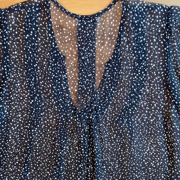 Joie Silk Chiffon Black White Abstract Dot Top S - Picture 4 of 4